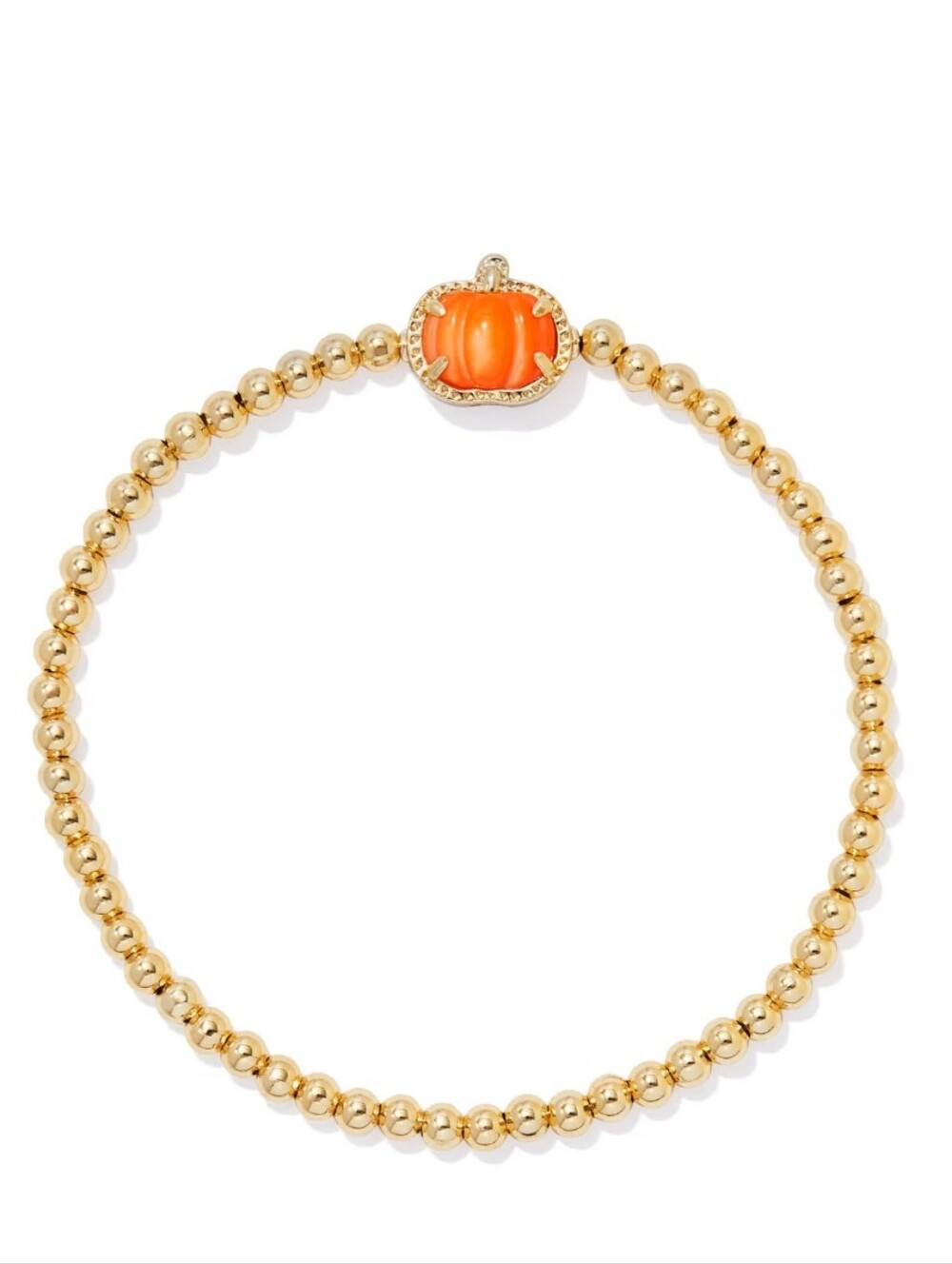 Kendra Scott Pumpkin Gold Stretch Bracelet in Orange Mother-of-Pearl